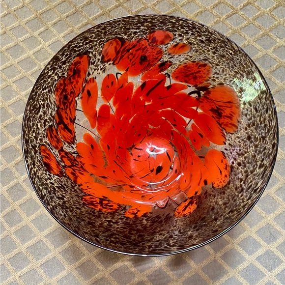 🍁STUDIO ART GLASS Piece ~ Fused Multi-Color Large Art Glass Decorator Bowl🍁 - Picture 2 of 9